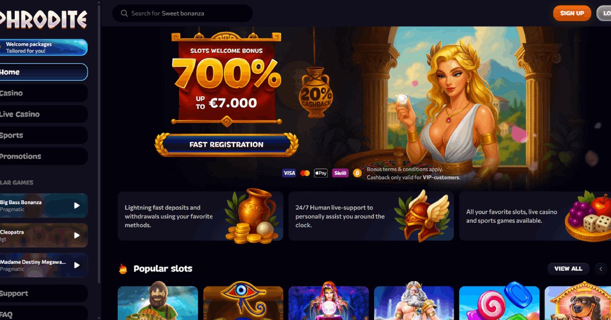 Aphrodite Casino high roller bonus avril 2026